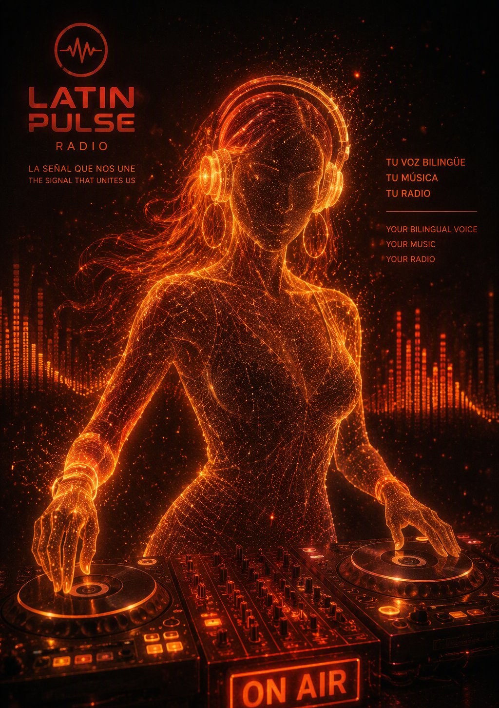 AI DJ hologram at the decks