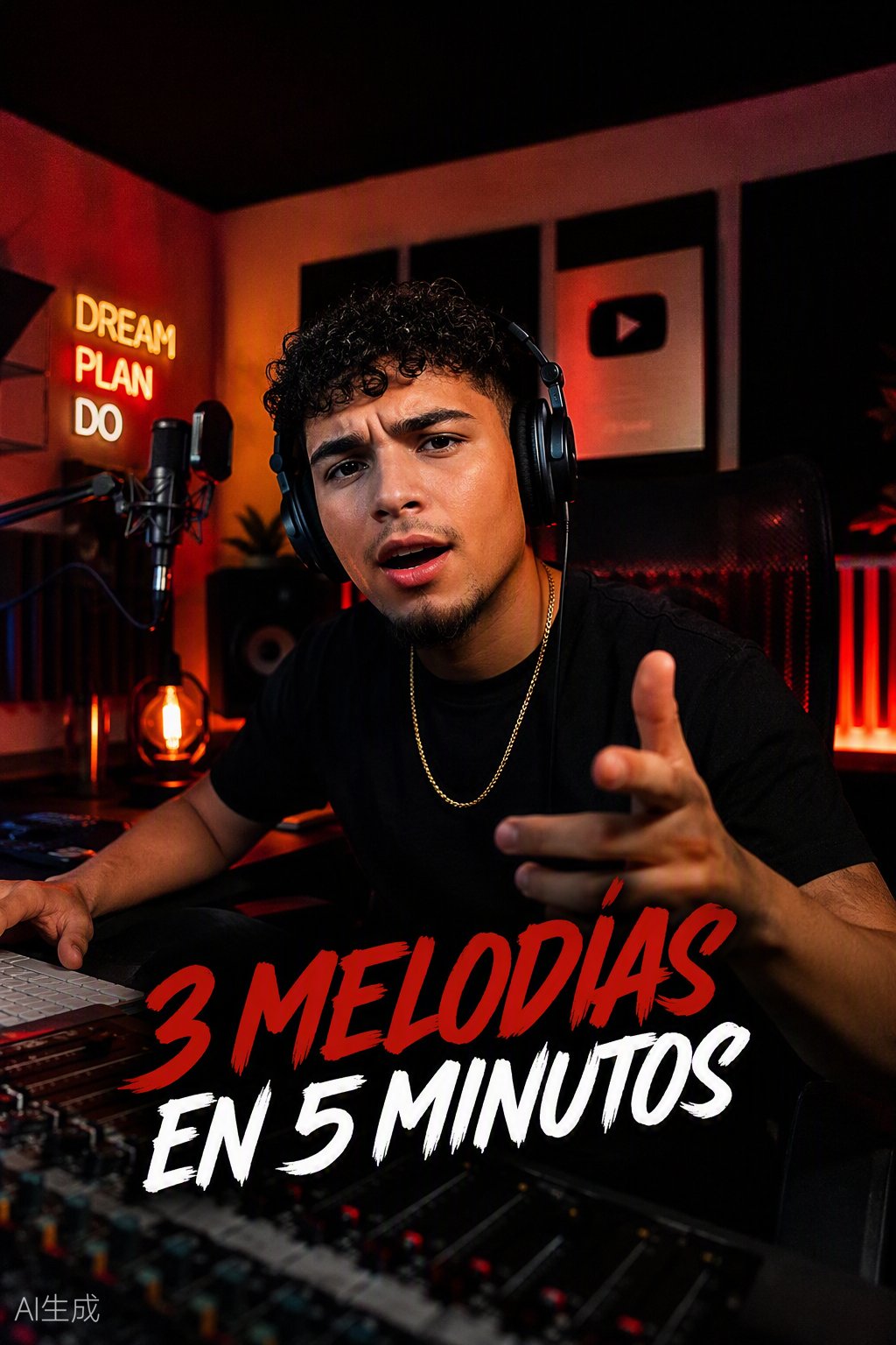 YouTube producer La Cocina Beats at the mixing desk